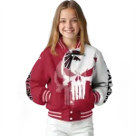 atlanta falcons skull outline red white varsity jacket best selling