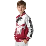 atlanta falcons skull outline red white varsity jacket best selling
