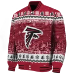 atlanta falcons snowy pines red varsity jacket best selling