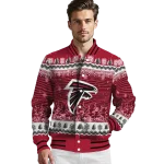 atlanta falcons snowy pines red varsity jacket best selling