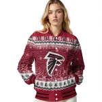 atlanta falcons snowy pines red varsity jacket best selling