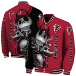 atlanta falcons spooky grin red varsity jacket best selling