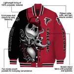 atlanta falcons spooky grin red varsity jacket best selling