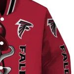 atlanta falcons spooky grin red varsity jacket best selling