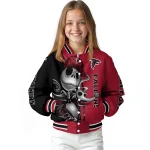 atlanta falcons spooky grin red varsity jacket best selling
