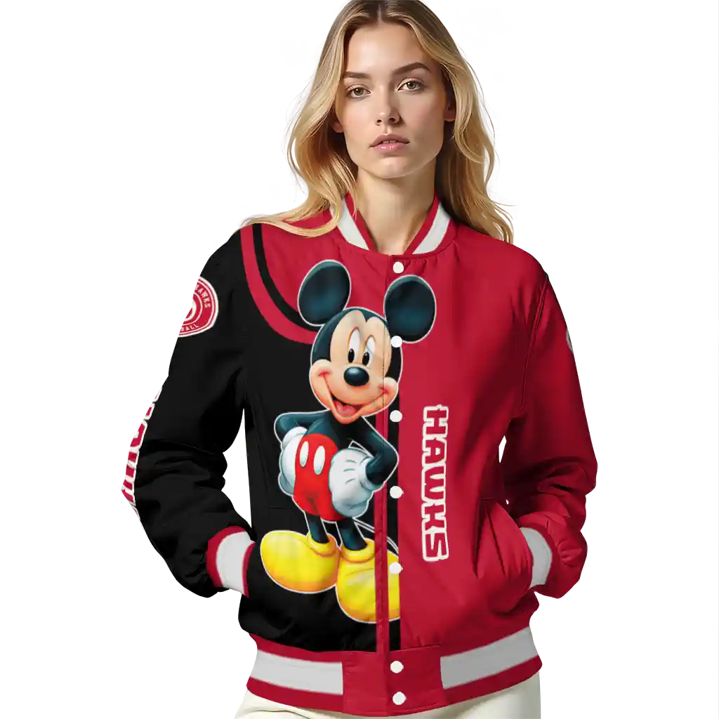 atlanta hawks mickey mouse red varsity jacket latest model atlanta hawks mickey mouse red varsity jacket latest model