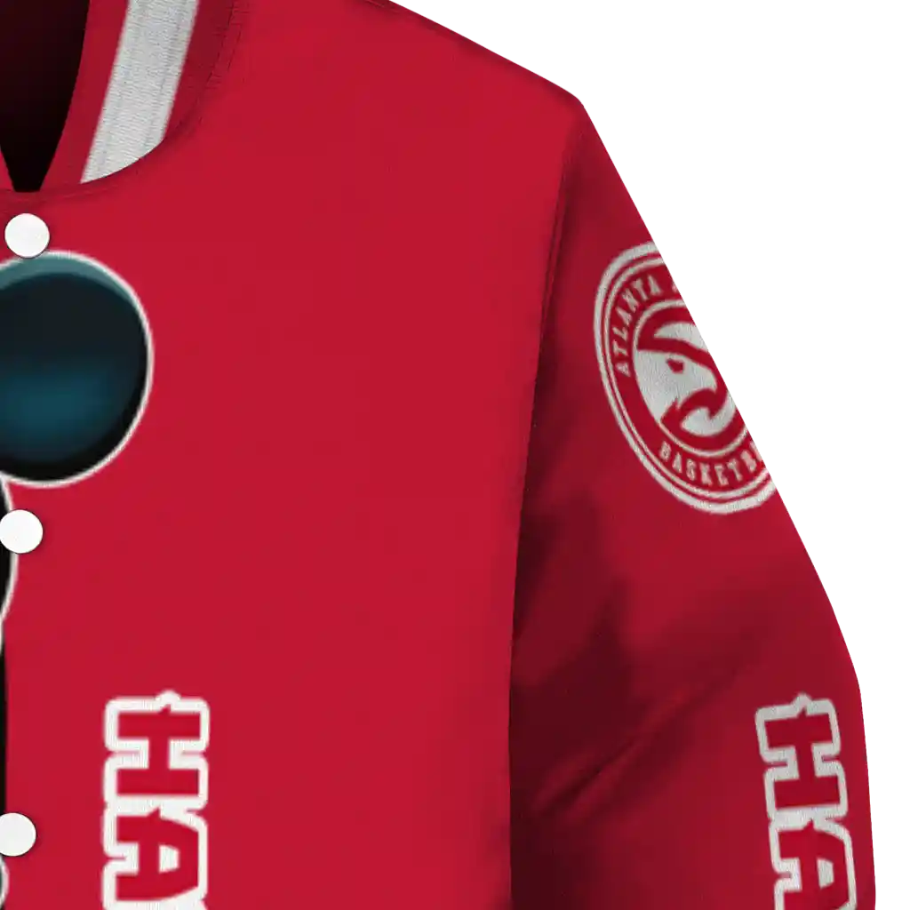 atlanta hawks mickey mouse red varsity jacket premium grade atlanta hawks mickey mouse red varsity jacket premium grade