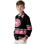 atlanta hawks pink ribbon black pink varsity jacket best selling