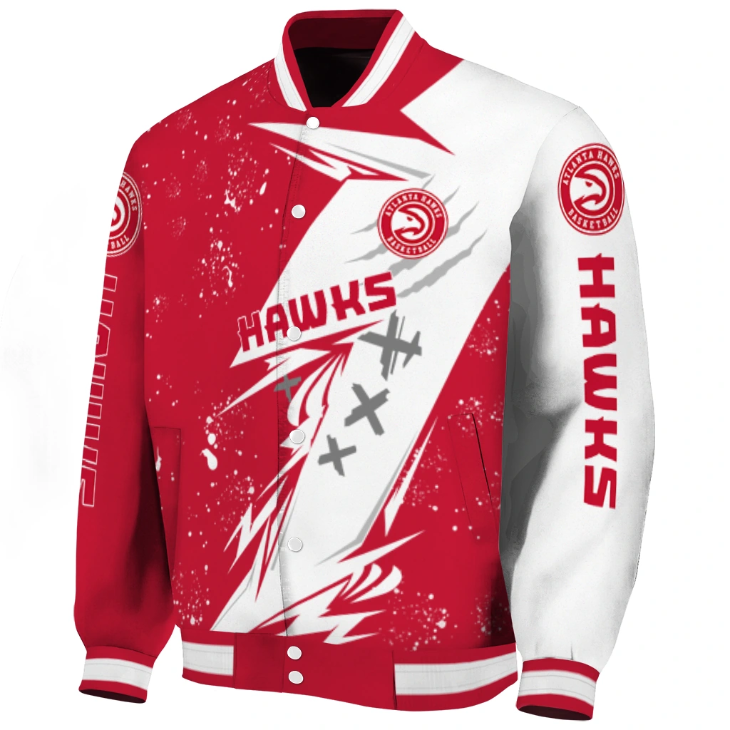 atlanta hawks ripped bolt red white varsity jacket best selling atlanta hawks ripped bolt red white varsity jacket best selling