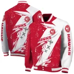 atlanta hawks ripped bolt red white varsity jacket best selling