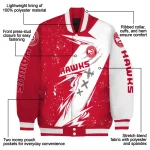 atlanta hawks ripped bolt red white varsity jacket best selling