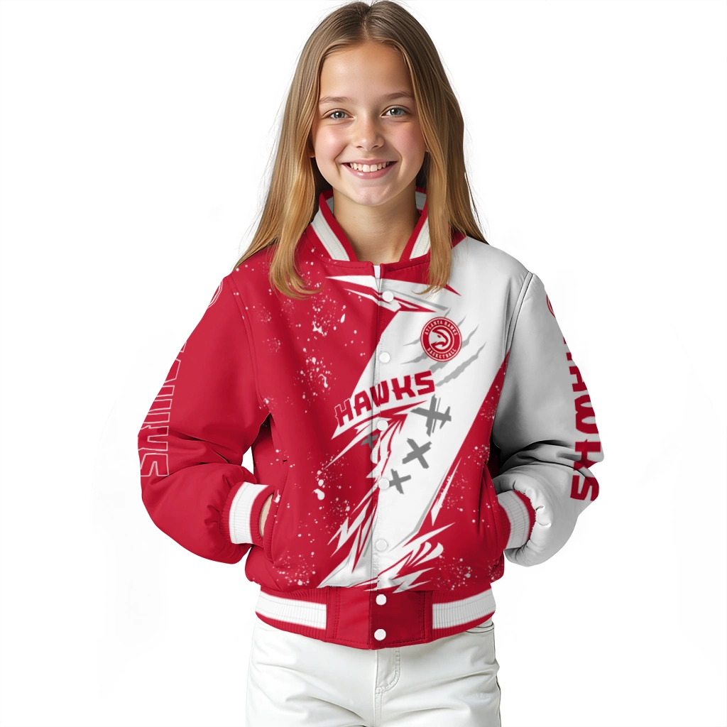 atlanta hawks ripped bolt red white varsity jacket top rated atlanta hawks ripped bolt red white varsity jacket top rated
