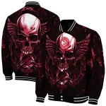 atlanta hawks skull bite red black varsity jacket best selling