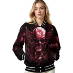 atlanta hawks skull bite red black varsity jacket best selling