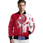 atlanta hawks skull outline red white bomber jacket best selling