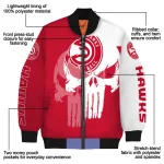 atlanta hawks skull outline red white bomber jacket best selling