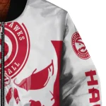 atlanta hawks skull outline red white bomber jacket best selling