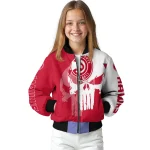 atlanta hawks skull outline red white bomber jacket best selling