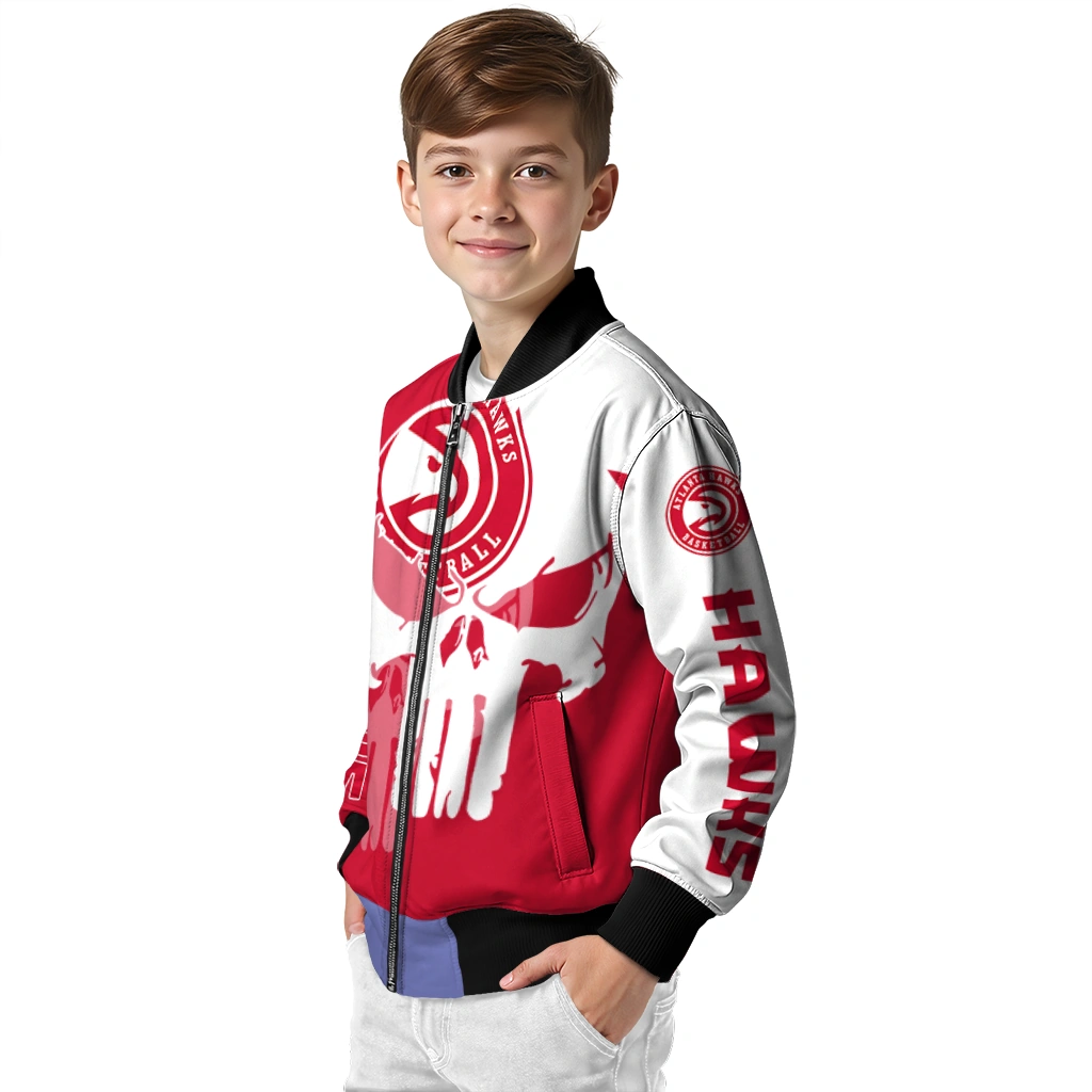 atlanta hawks skull outline red white bomber jacket trendy atlanta hawks skull outline red white bomber jacket trendy