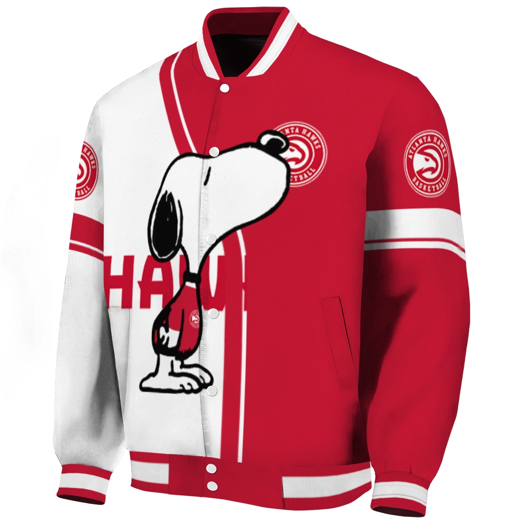 atlanta hawks snoopy attitude red varsity jacket best selling atlanta hawks snoopy attitude red varsity jacket best selling