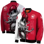 atlanta hawks spooky grin red bomber jacket best selling