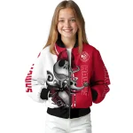 atlanta hawks spooky grin red bomber jacket best selling