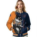 auburn tigers spooky grin navy blue varsity jacket best selling