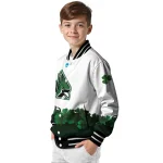 ball state cardinals clovers pattern white green varsity jacket best selling