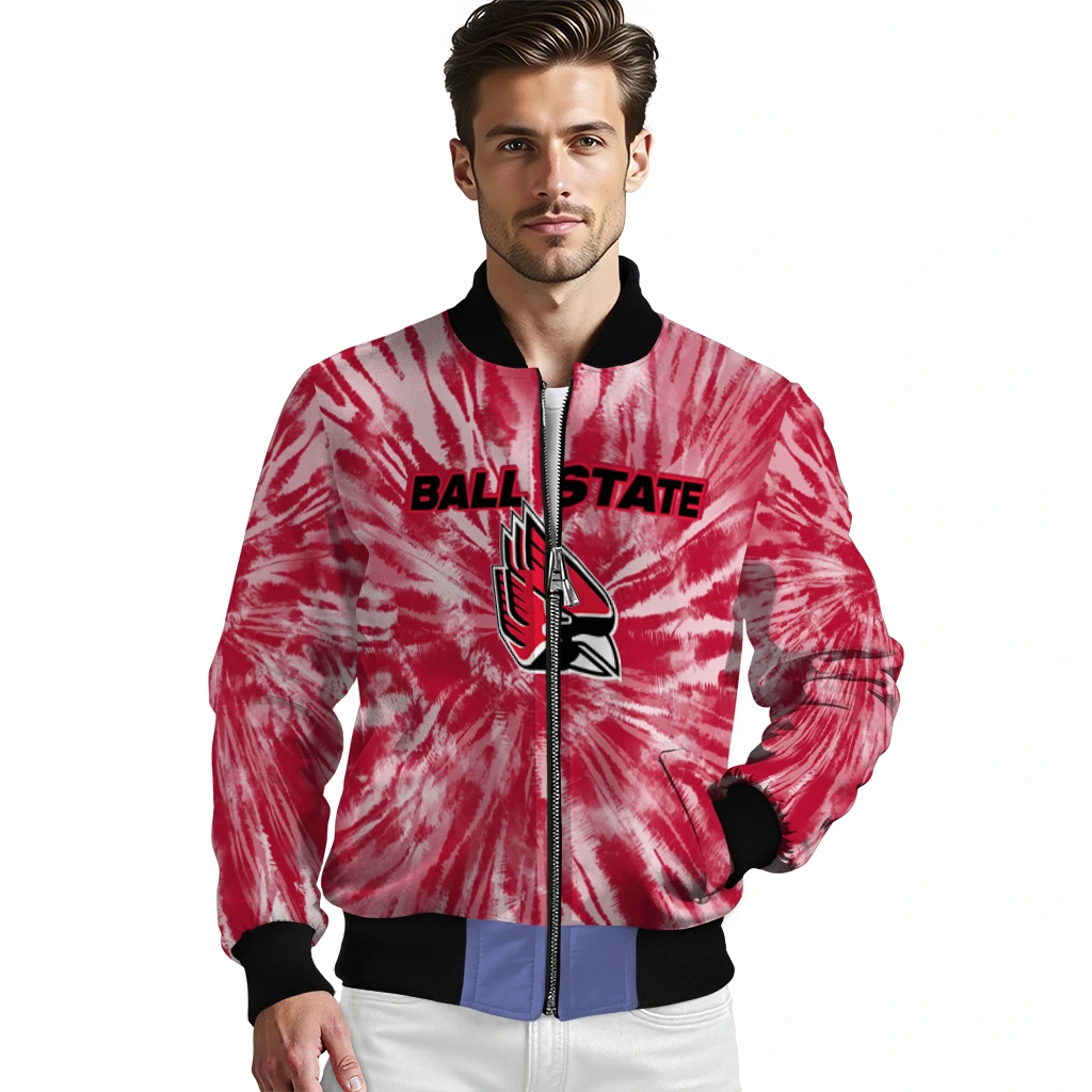 ball state cardinals dynamic rings red bomber jacket high quality ball state cardinals dynamic rings red bomber jacket high quality