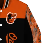 baltimore orioles fire skull orange black varsity jacket best selling