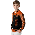 baltimore orioles fire skull orange black varsity jacket best selling