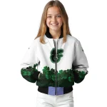baltimore orioles four leaf icon white green bomber jacket best selling