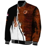 baltimore orioles grunge cut design orange black varsity jacket best selling