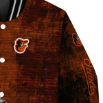 baltimore orioles grunge cut design orange black varsity jacket best selling