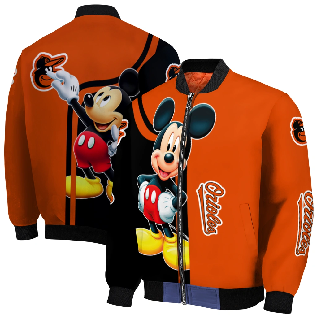 baltimore orioles mickey mouse orange bomber jacket best selling baltimore orioles mickey mouse orange bomber jacket best selling