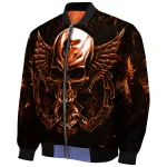 baltimore orioles skull bite orange black bomber jacket best selling