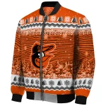 baltimore orioles snowy pines orange bomber jacket best selling