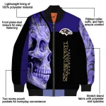 baltimore ravens fire skull purple black bomber jacket best selling