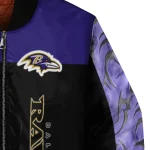 baltimore ravens fire skull purple black bomber jacket best selling