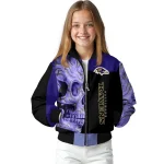 baltimore ravens fire skull purple black bomber jacket best selling
