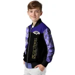 baltimore ravens fire skull purple black bomber jacket best selling