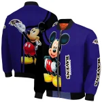baltimore ravens mickey mouse purple bomber jacket best selling