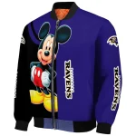 baltimore ravens mickey mouse purple bomber jacket best selling