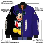 baltimore ravens mickey mouse purple bomber jacket best selling