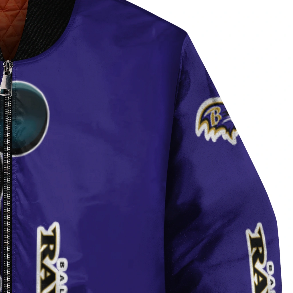 baltimore ravens mickey mouse purple bomber jacket premium grade baltimore ravens mickey mouse purple bomber jacket premium grade