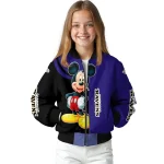 baltimore ravens mickey mouse purple bomber jacket best selling