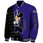 baltimore ravens minnie mouse purple varsity jacket best selling