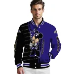 baltimore ravens minnie mouse purple varsity jacket best selling