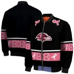 baltimore ravens pink ribbon black pink bomber jacket best selling