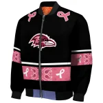 baltimore ravens pink ribbon black pink bomber jacket best selling